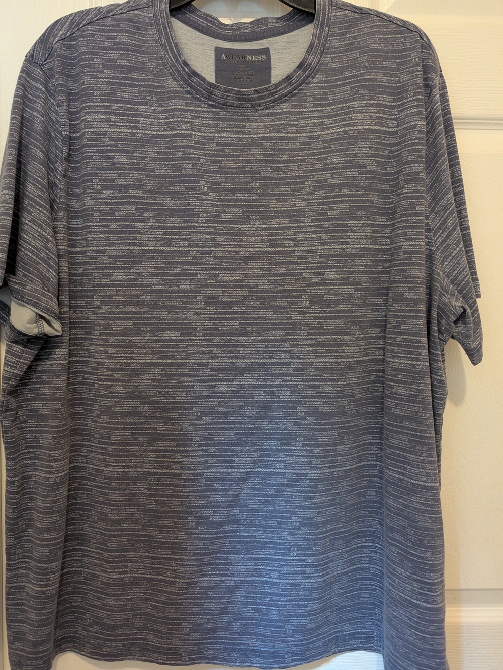 Kenneth Cole Men's Short-Sleeve Crew Tee Blue/Gray Heather